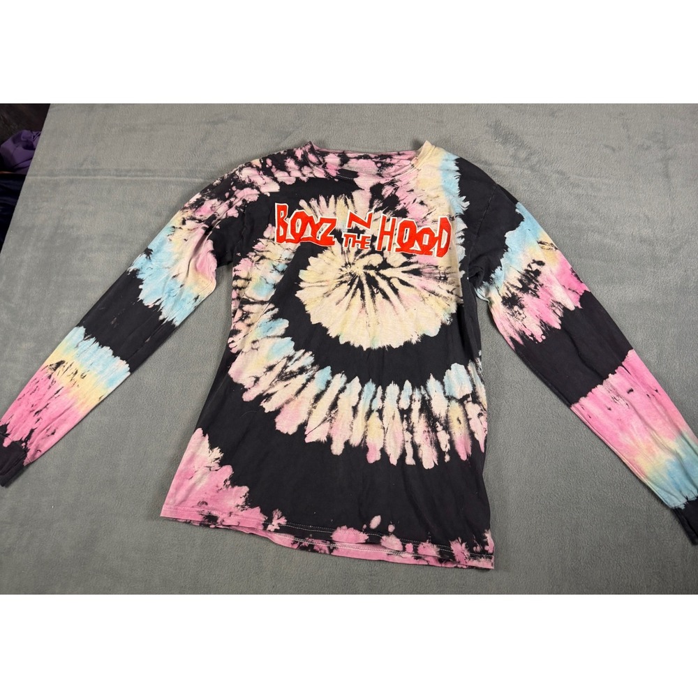 Boyz N The Hood Tie Dye Long Sleeve Graphic T-Shirt Mens Small Black Pink Blue
